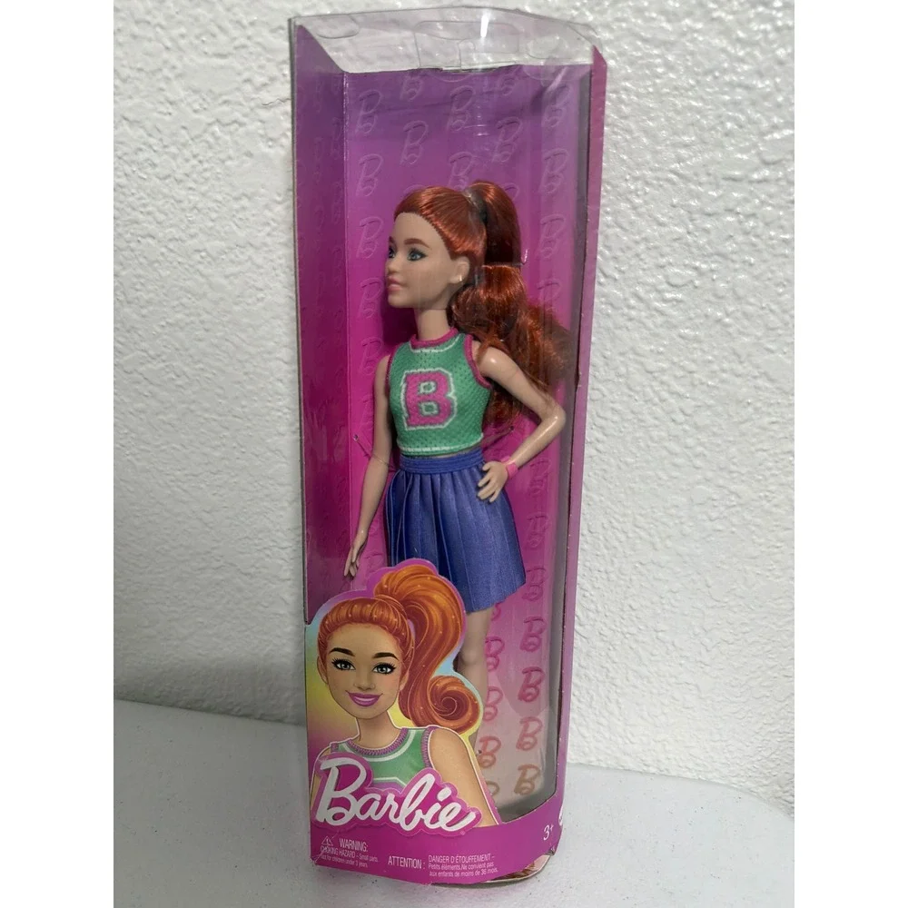 Barbie Fashionistas Doll 232 Red Hair Green B Crop Top Purple Skirt 2024 Mattel